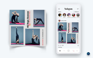 Yoga and Meditation Social Media Post Design Template-53