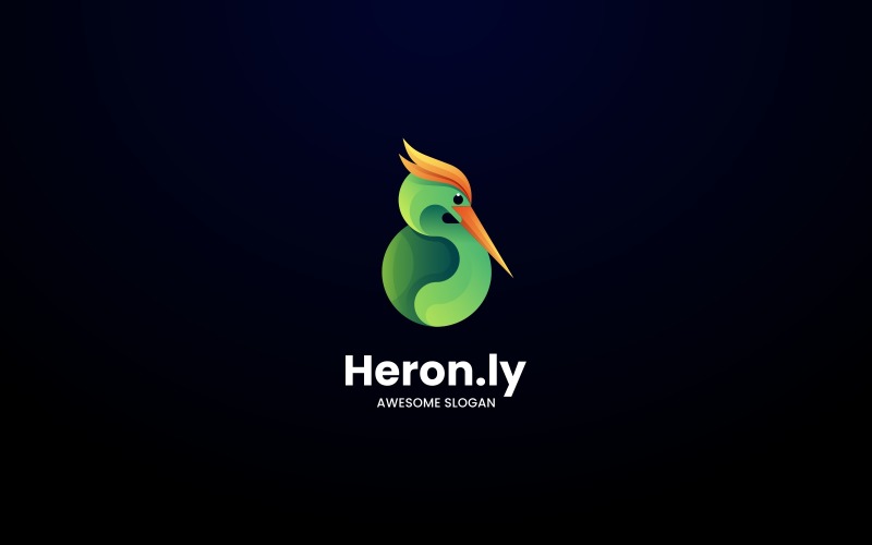 Abstract Heron Gradient Logo Style Logo Template