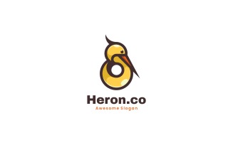 Abstract Heron Simple Mascot Logo