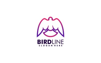 Bird Gradient Line Art Logo Style