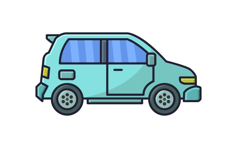 Car illustrated vectorized on a white background Vector Graphic