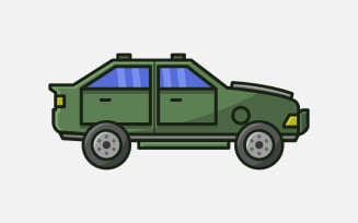 Car vectorized on a white background