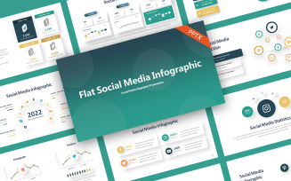 Flat Social Media Infographic PowerPoint Template