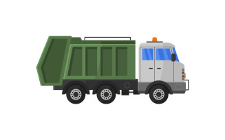 Garbage truck on a white background