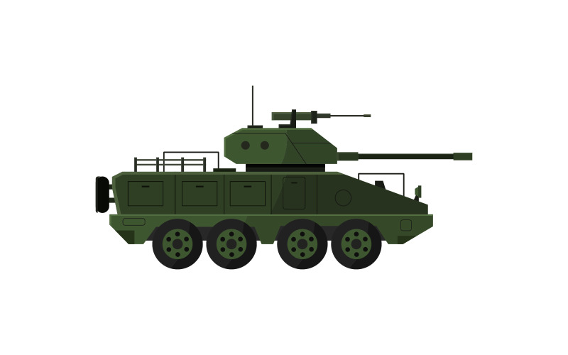 Illustrated tank on background Vector Graphic
