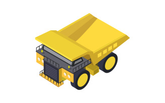 Isometric truck illustrated in vector on a white background