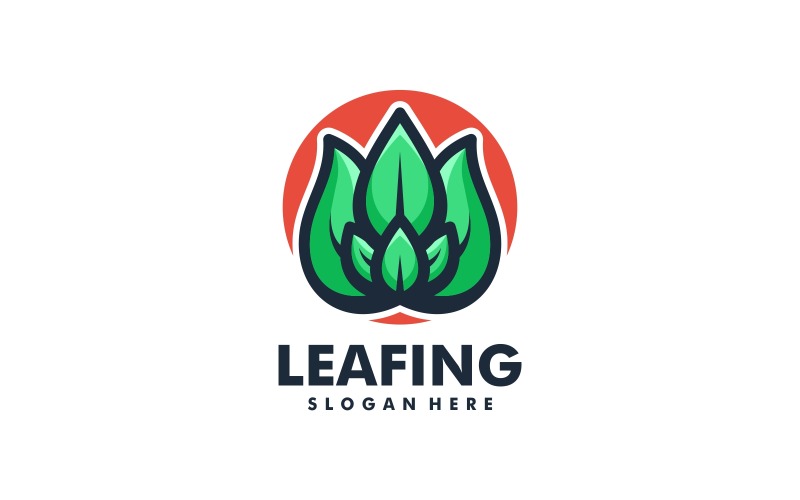 Leaf Simple Mascot Logo Style Logo Template