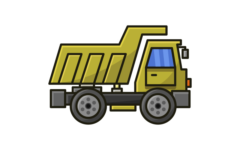 Truck illustrated on a white background Vector Graphic