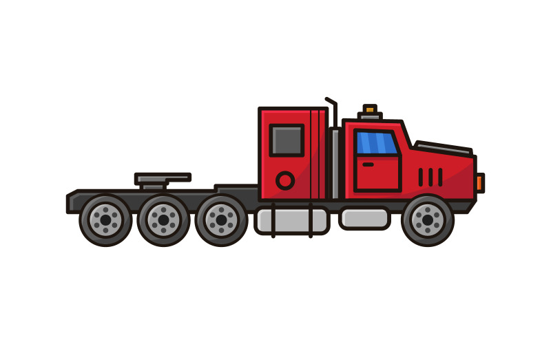Truck illustrated on white background Vector Graphic