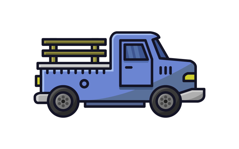 Truck in vector on a white background Vector Graphic