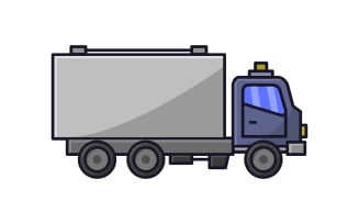 Truck in vectorized on a white