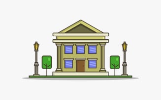 Vectorized and colored house on a white background