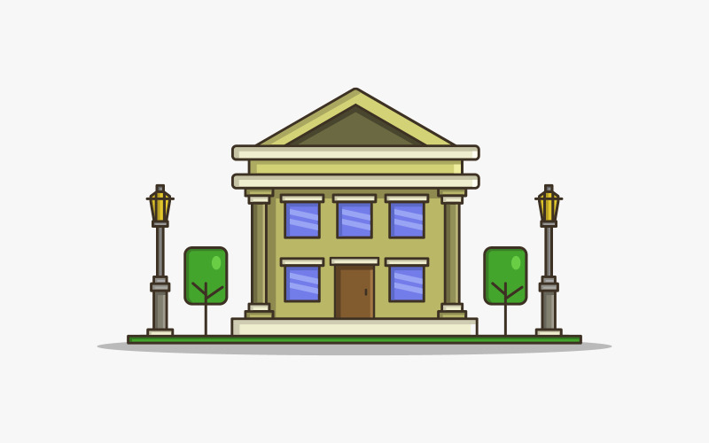 Vectorized and colored house on a white background Vector Graphic