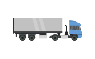 Vectorized illustrated and colored truck on a white background