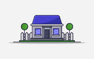 Vectorized illustrated house on a white background