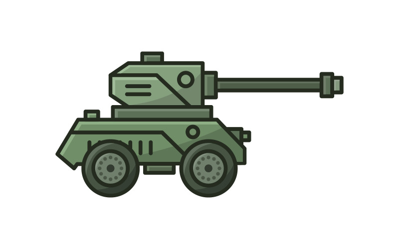 Vectorized illustrated tank on a background Vector Graphic