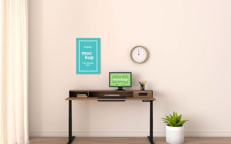 Workstation Frame & Screen Mockup V-21 Product Mockup