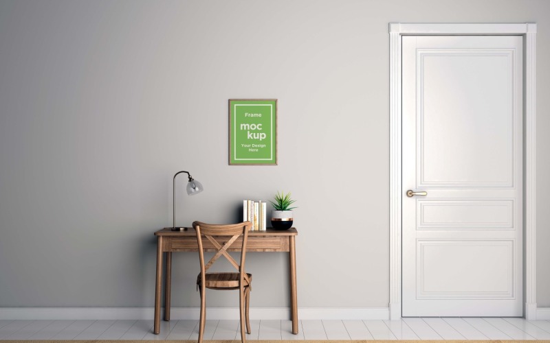 Workstation Frame Mockup Workplace Study Table V-25 Product Mockup