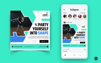 Zumba Dance Studio Social Media Post Design Template-16