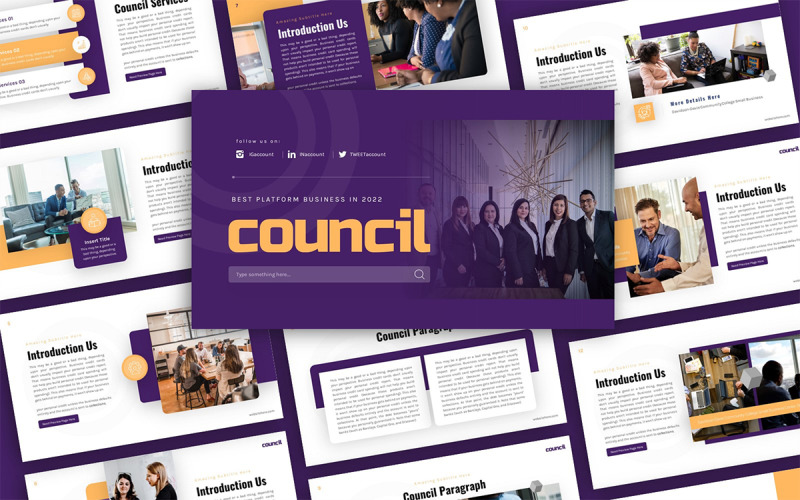 Council Business Multipurpose PowerPoint Presentation Template PowerPoint Template