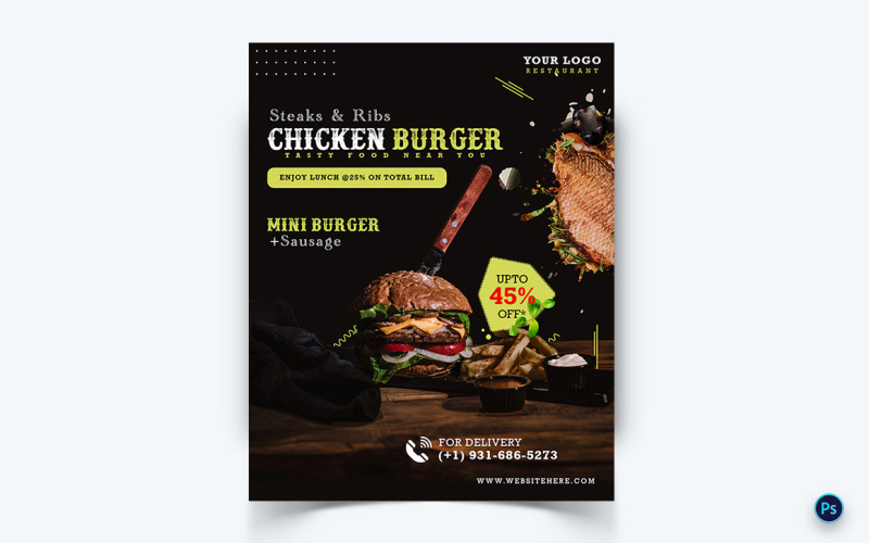 Food Restaurant Offers Social Media Feed Design Template-12