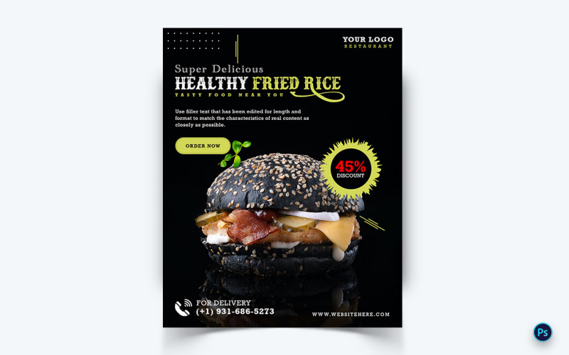 Food Restaurant Offers Social Media Feed Design Template-15