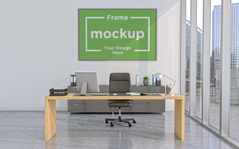 Workstation Frame Mockup Workplace Study Table V-43 Product Mockup