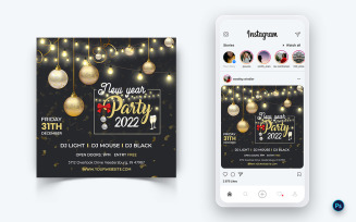 NewYear Party Night Celebration Social Media Instagram Post Design-06