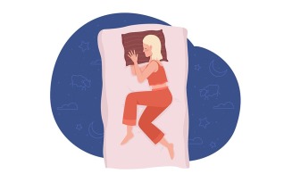 Sleeping on Side Comfortably at Night Illustration