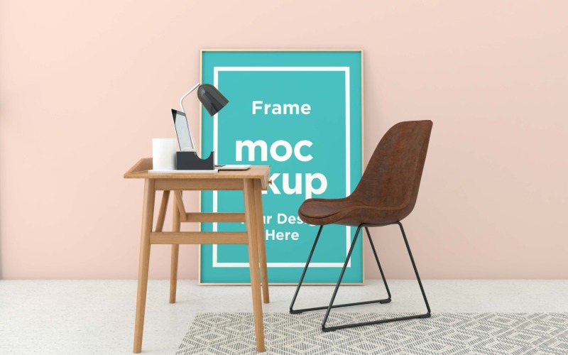 Workstation Frame Mockup Workplace Study Table V-57 Product Mockup