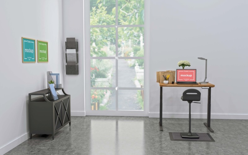 Workstation Frames & Screen Mockup V-54 Product Mockup