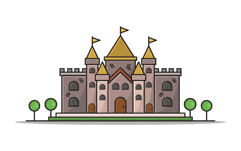Castle on a white background Vector Graphic