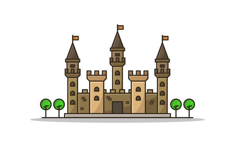 Castle vectorized on a white background Vector Graphic
