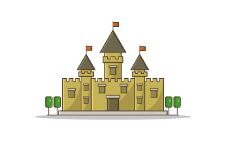 Castle vectorized on white background