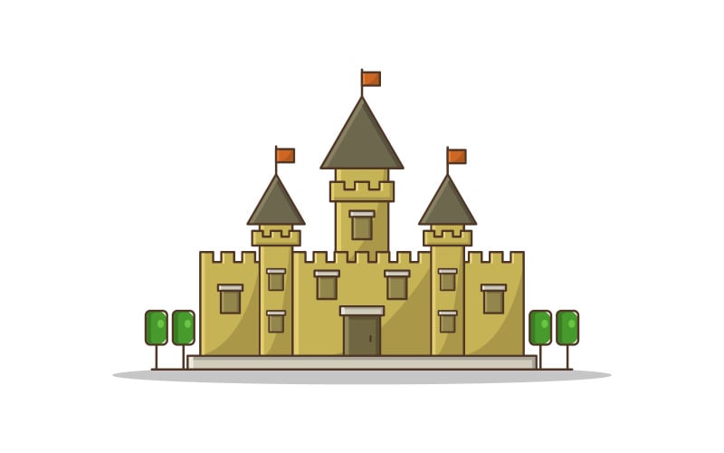 Castle vectorized on white background Vector Graphic