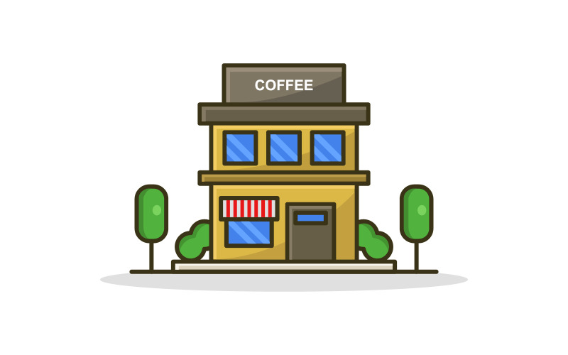 Coffee shop vectorized on a white background Vector Graphic