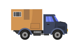 Delivery truck illustrated on a white background