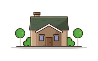 Illustrated and vector house on a white background
