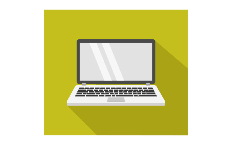 Laptop illustrated on a background Vector Graphic