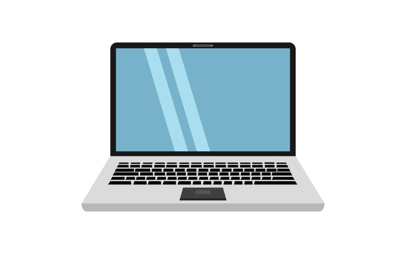 Laptop illustrated on a white background Vector Graphic