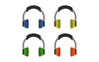 Music headphones illustrated on a background