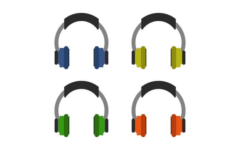 Music headphones illustrated on a background Vector Graphic