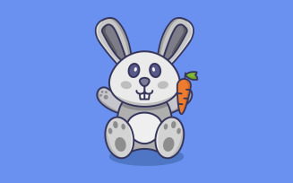 Rabbit illustrated on a background