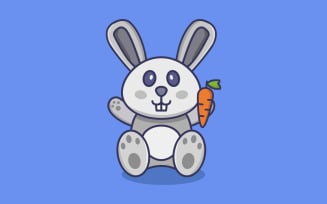 Rabbit illustrated on a background
