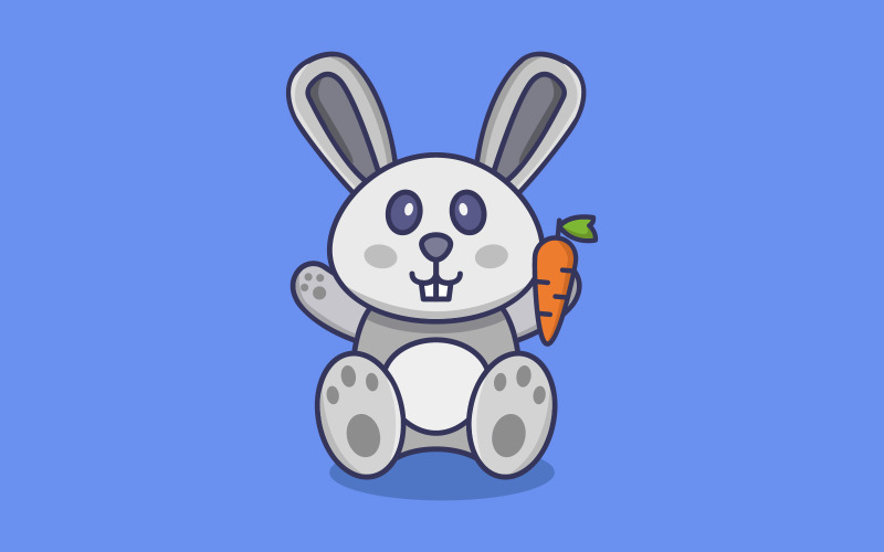 Rabbit illustrated on a background Vector Graphic