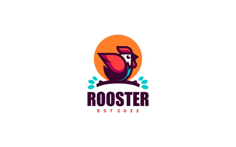 Rooster Color Mascot Logo Design Logo Template