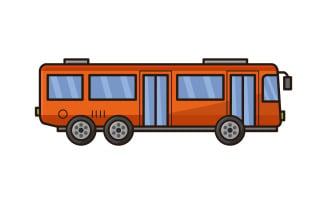 Vectorized city bus on a white background