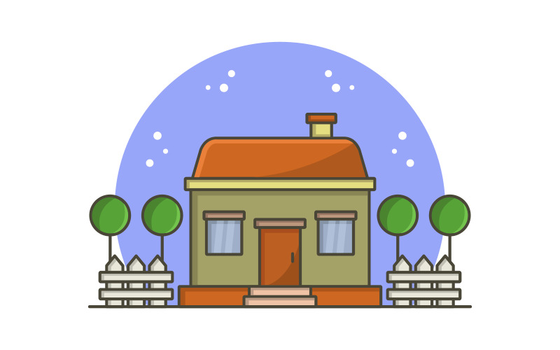 Vectorized house on a white background Vector Graphic