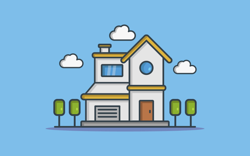 Vectorized house on a white Vector Graphic