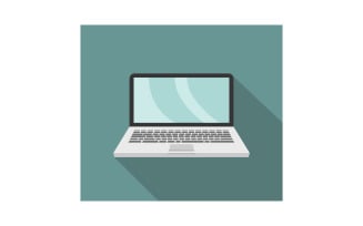 Vectorized laptop on a white background